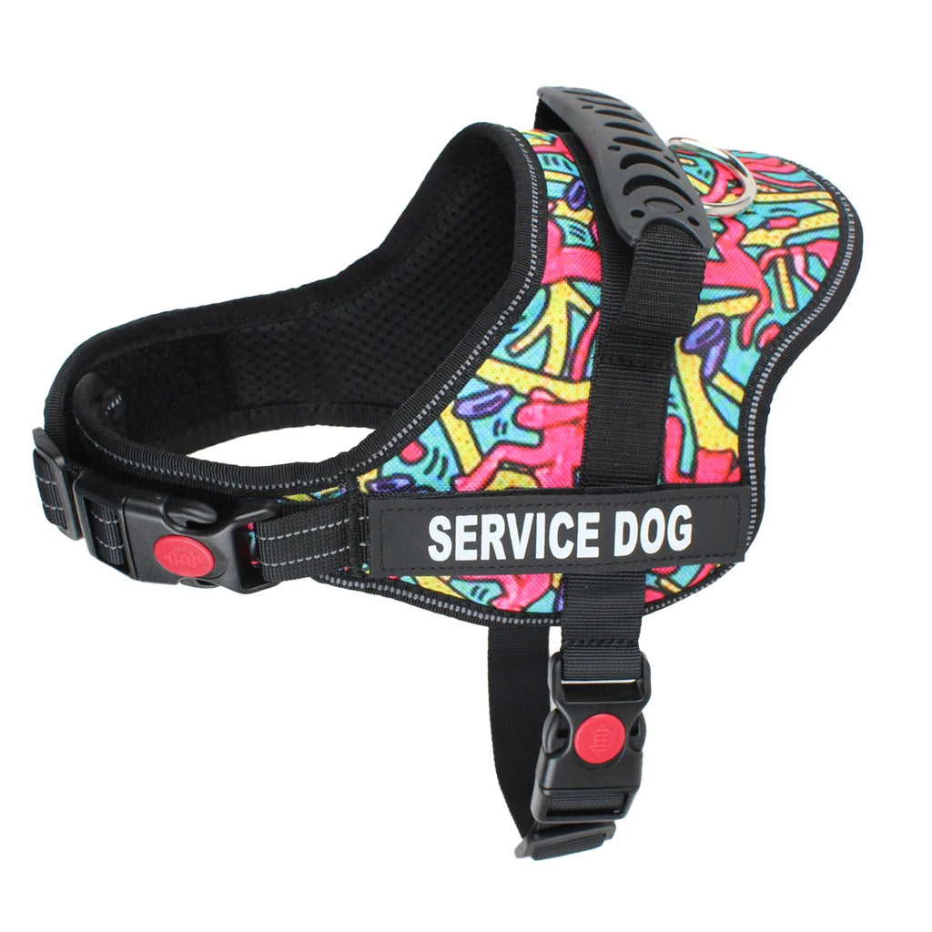 Dogs Harness Customizable Personalized Patches Dog Vest Eazy Control Handle Adjustable Backing Small Medium Large Pet Dog Collar