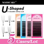 New Arrival 5cases/lot U Style 3D 4D 5D Eyelash Extensions C D Curl Denser Slender Cilios U-Shaped Pestañas Postizas by MASSCAKU