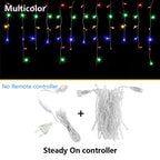 Icicle String Lights Outdoor LED Fairy Lights Garland For New Year Party Wedding Garden Terrace Christmas Decoration Lamps