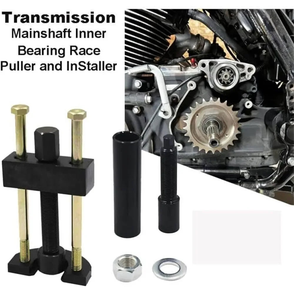 Transmission Mainshaft Inner Bearing Race Installer Puller Tool for 1984+ Harley Big Twin, Aluminum