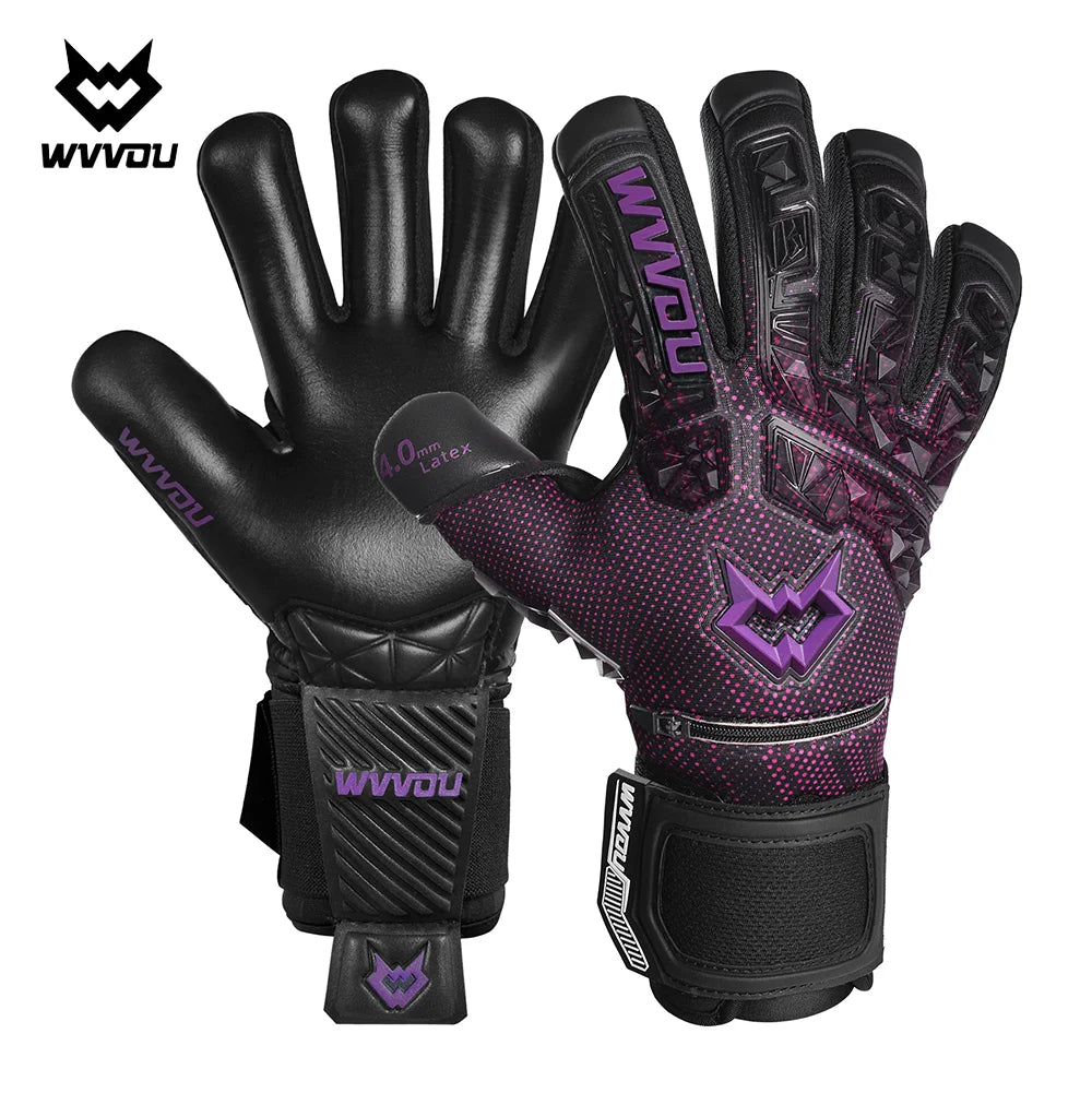 WVVOU Soccer Goalie Gloves for Adults and Youth, High Performance Goalkeeper Gloves with 5 Detachable Finger Saves