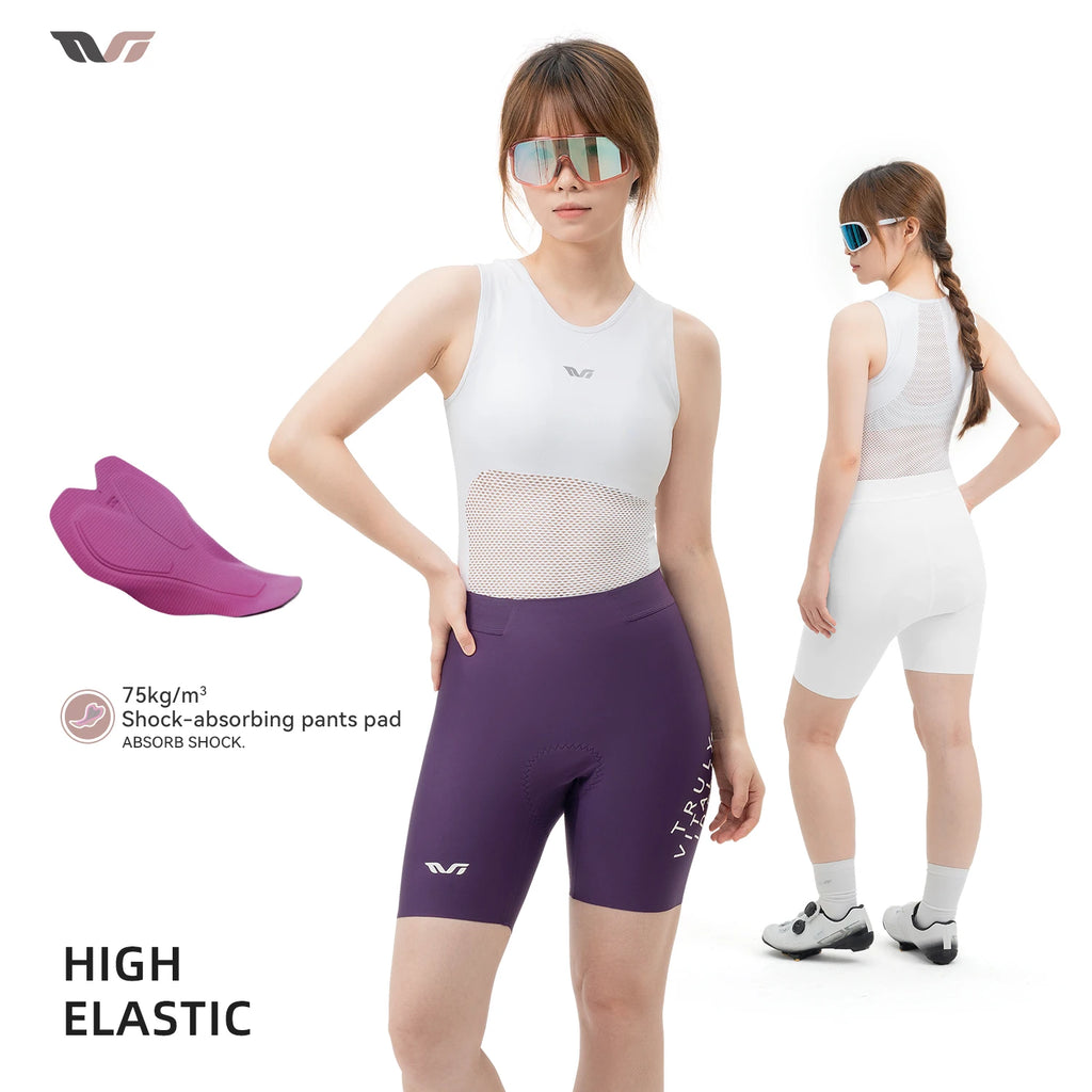 ROCKBROS TVI Summer Cycling Shorts Lightweight Breathable High Elastic Soft Sponge Cushion Pad Shorts Women Sport Cycling Shorts
