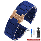 Rubber Clad Steel Watch Strap for Armani Ar5889 5890 5905 5920 Waterproof Silicone Watch Band Accessories 20mm 23mm Wrist Strap
