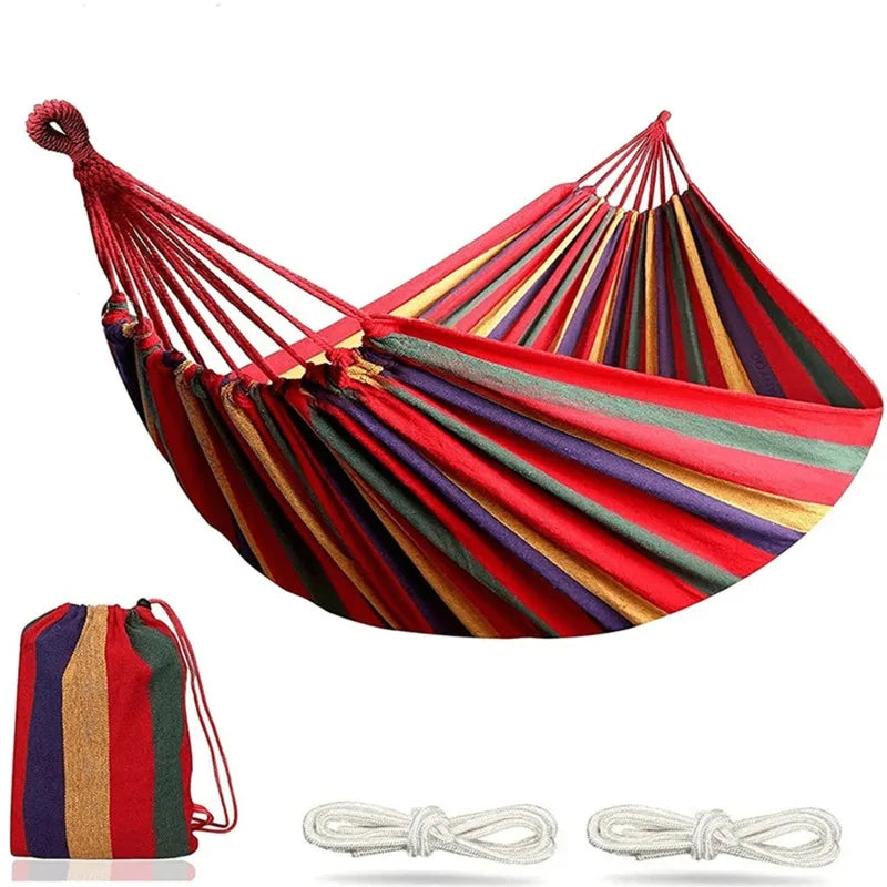 Hammock Leisure  Durable Single Travel Swing Chair Hanging Bed Casual Hammocks for Patio Garden Backyard Outdoor Indoor with Bag