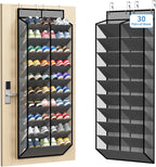 Over the Door Shoe Organizer Hanging Rack, 20 Pocket, Black/Grey/White, 1pc or 2pc