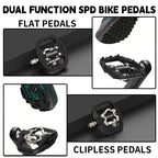 BUCKLOS Mountain Bicycle Pedals Sealed Bearing Dual Clipless Flat & Lock Pedal for Shimano SPD Nylon Bike Pedals Cycling Parts