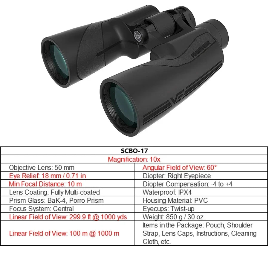 Vector Optics 12X50 Binoculars High Magnification Professional Portable Binoculars for Hunting Outdoor Camping Trips