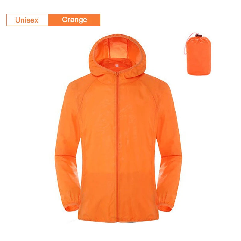 JNLN Camping Rain Jacket Men Women Waterproof Sun Protection Clothing Fishing Hunting Clothes Quick Dry Windbreaker With Pocket