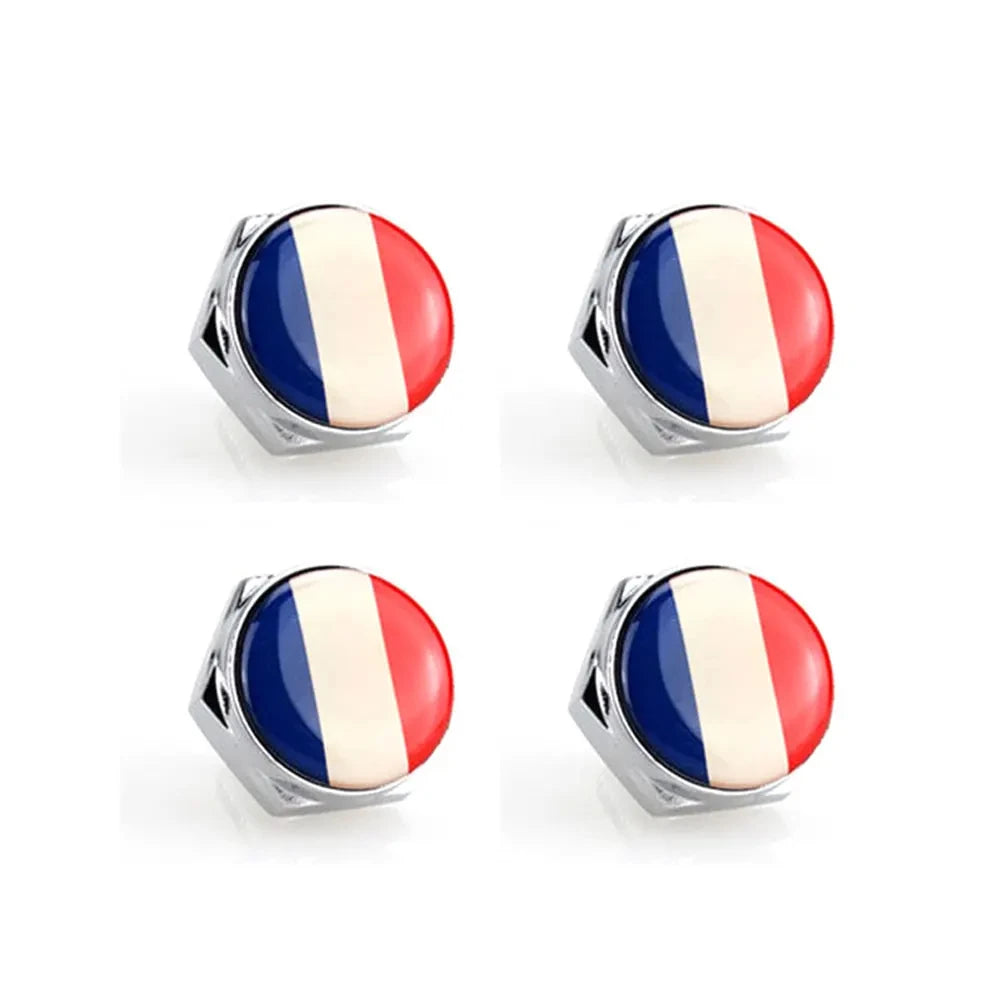4pcs/set For Toyota GR Car Flag Metal Screws License Plate Bolts Auto Accessories For Toyota GR Gazoo Racing British Flag