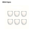 80/250/450ml Double-Wall Insulated Clear Glass Espresso Cups Perfect for Tea, Coffee, Latte, Cafe, Milk, Restaurant Use