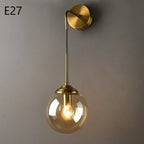 Modern Glass Ball Wall Lamps Nordic Creative Golden Chrome Lighting Fixtures E14/E27 Living Room Kitchen Decoration Wall Lights
