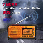 Emergency Crank Solar Radio XHDATA D608WB FM/AM/SW/NOAA Alert Portable Radio Charging 3000mAh Power Bank LED Flashlight Torch