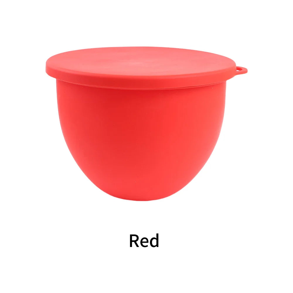 Silicone Bowl With Lids for Kitchen Aid Tilt-Head 5 Qt Mixer Heat Resistant Non Slip Reusable Mixer Attachment Baking Accessory