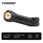 TOSEEK K04 Black Matte Carbon Fibre Stem MTB Bike Road Mountain Bicycle Stem 31.8mm Handlebar Stems 70/80/90/100/110/120/130mm