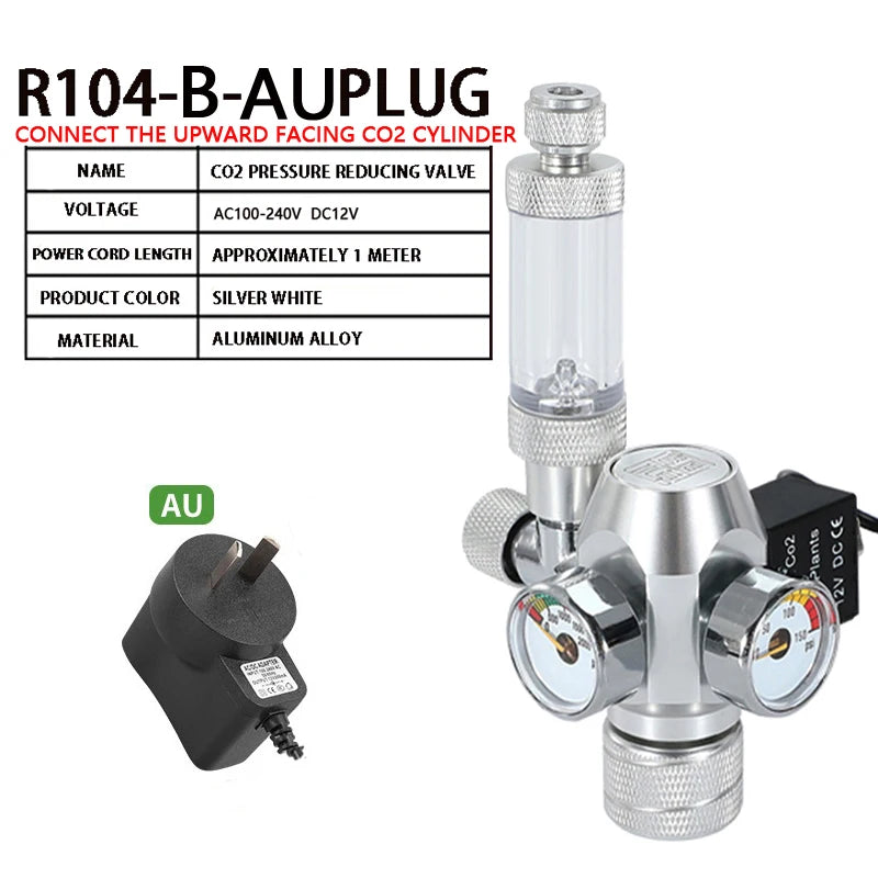 Aquarium CO2 regulator Dual meter solenoid valve Bubble meter  CO2 steel cylinder Reaction system CO2 pressure reducing valve