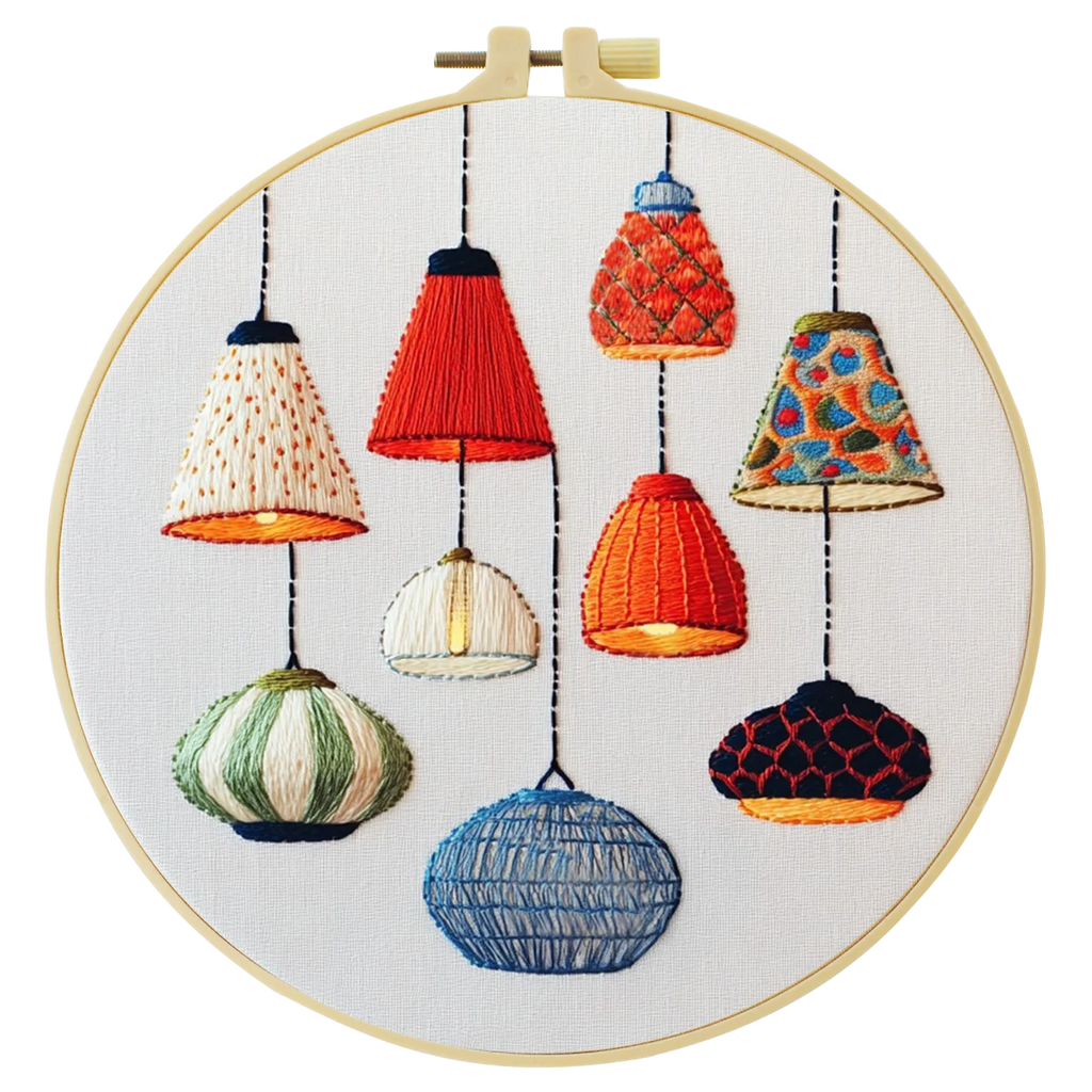 1pc 20X20CM/7.87inch Lighting fixtures Embroidery Starter Kit DIY kit Home Decor Craft Painting Needle Art