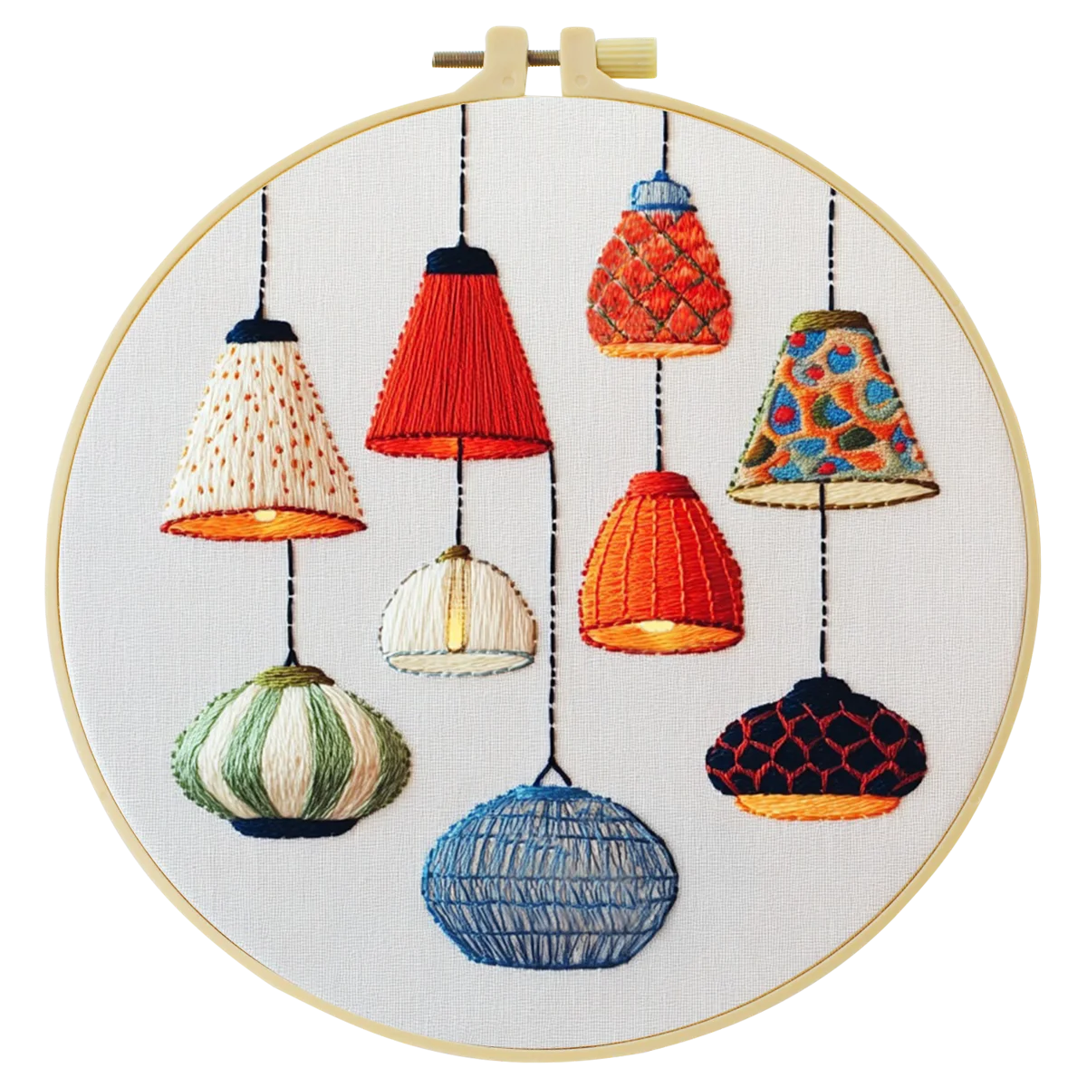 1pc 20X20CM/7.87inch Lighting fixtures Embroidery Starter Kit DIY kit Home Decor Craft Painting Needle Art