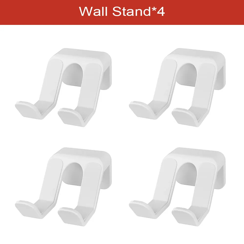 Wall Mount Controller & Headphone Holder Self-Adhesive Bracket, Black/White 1pc-4pc