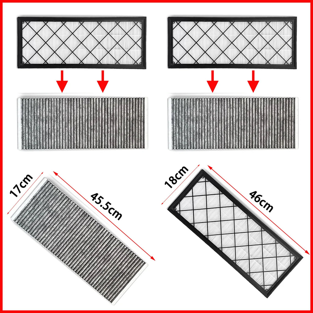 PINMOAP Cabin Air Filter HEPA Suitable For Tesla Model Y 2020-2024 Activated Carbon Filter Cartridge White Antibacterial 4PCS