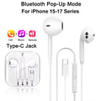 For Apple Type C Wired Headphones For iPhone 11 13 14 15 16 17 Pro Max iPad Laptops Tablet 3.5mm Phone Earphones Stereo Earbuds