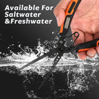 ZUKIBO Multifunction Fishing Pliers Extended version Stainless Steel PTFE Coating Fishing Split Ring Plier with Hook Sharpener