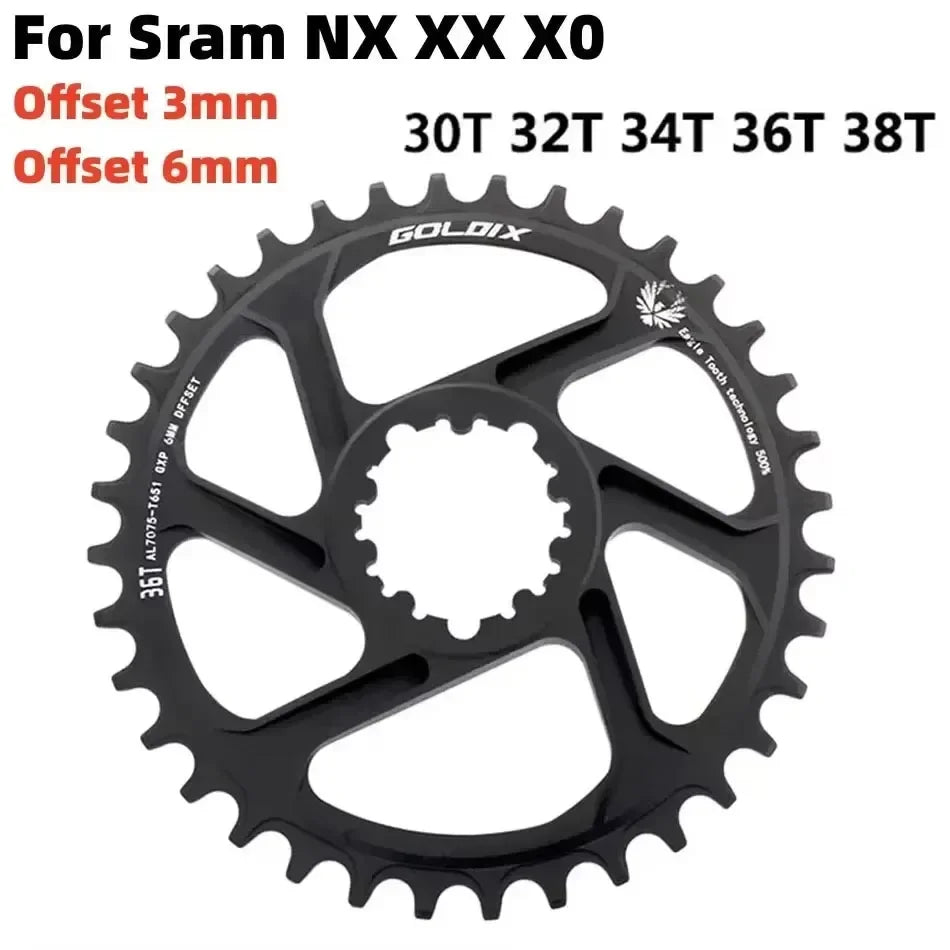 MTB direct mount chainring for sram NX XX XO 3 bolt chain ring 0mm 3mm 6mm offset 30t 32t 34t 36t 38t 9 10 11 12 speed tray