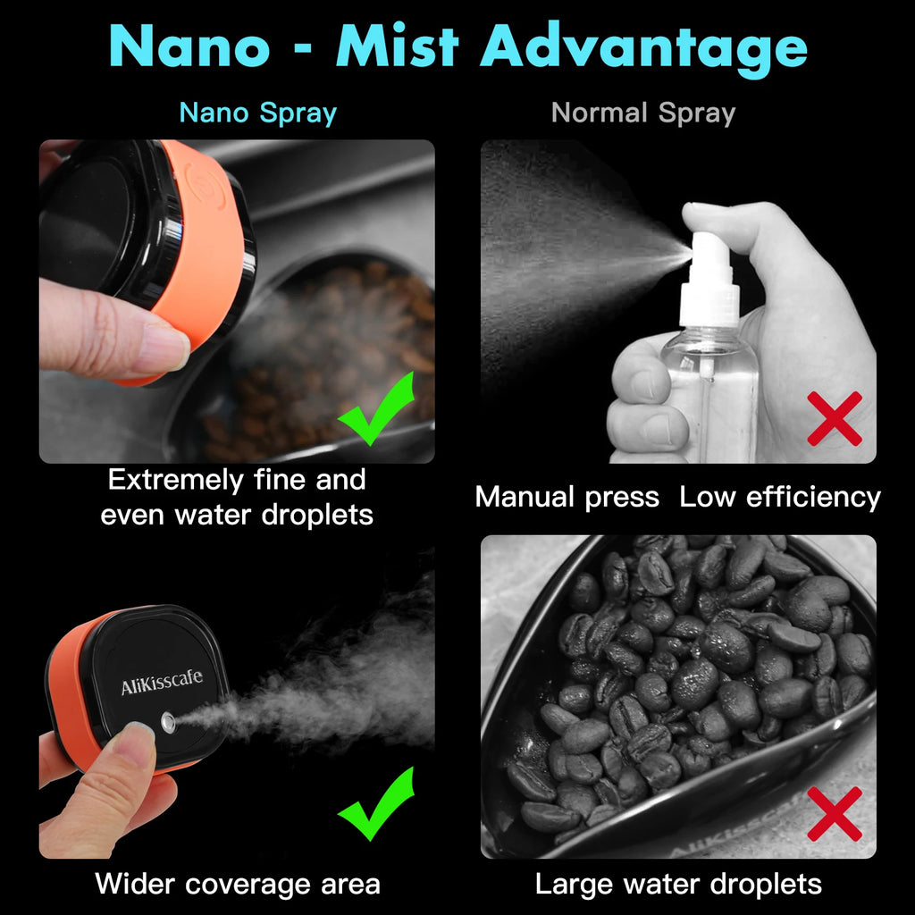 Coffee Bean Spray Electric Bean Dosing Cup Tray Sprayer Atomizer Anti-Static Grinding Barista Tools Espresso Machine Accessories