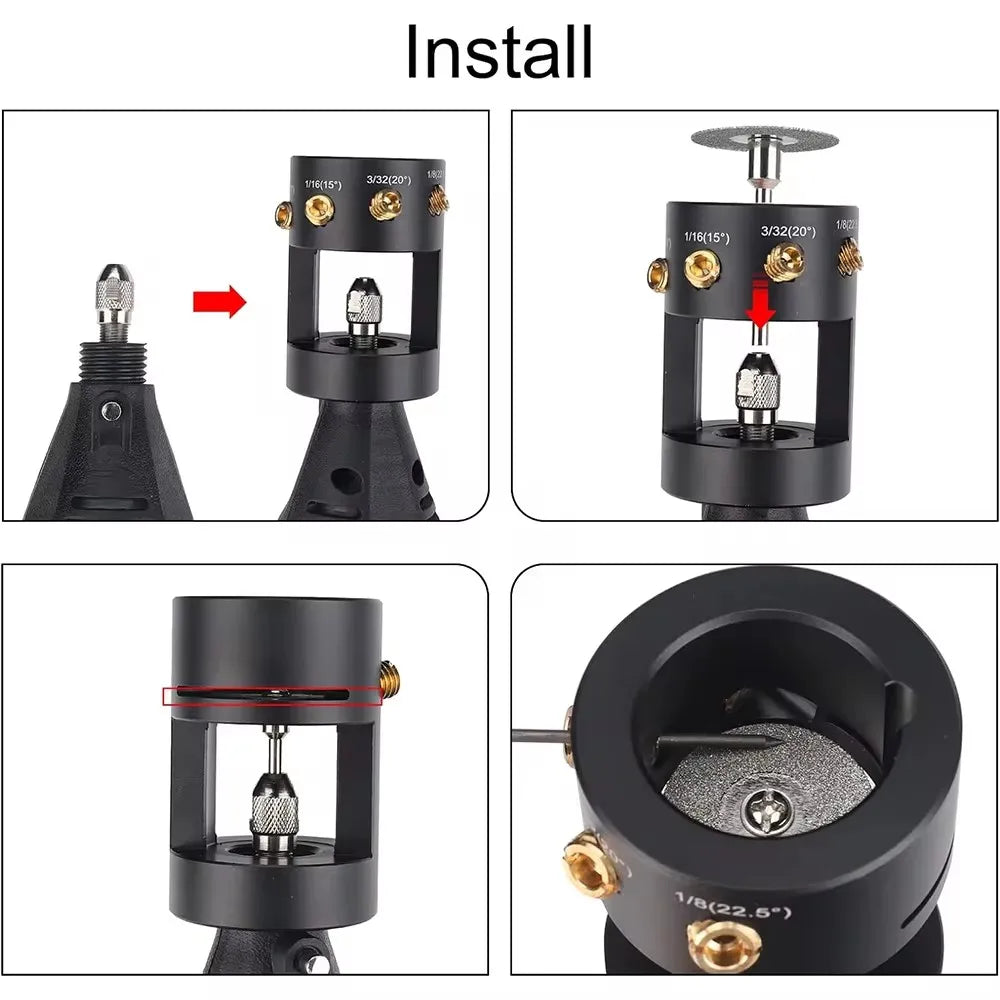 15PCS Tungsten Electrode Grinder TIG Welding Tools Multi-angle And Offset Horizontal Holes With Cutoff Slots Grinding Tools