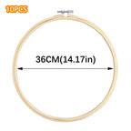 10pcs/Set 10-40cm Wooden Embroidery Hoops Frame Set Bamboo Embroidery Hoop Rings For DIY Cross Stitch Needle Craft Tool