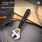 Deli Adjustable Wrench Carbon Steel Dip Plastic Handle Spanner, DL120002/DL120006/DL120010