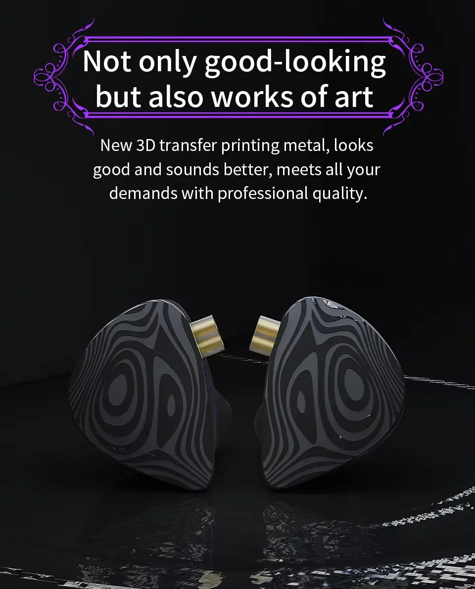 CVJ Nightelf In Ear Earphones 3 DD Dual-Channel Three-unit 3.5mm Metal plug Earphone with silver-plated wire  Headphones Yukimi