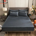 Warm and Thick Elastic Fitted Sheets Adjustable Flannel Winter Mattress Cover Velvet Bed Linens, 150/180/200 Multi Sizes