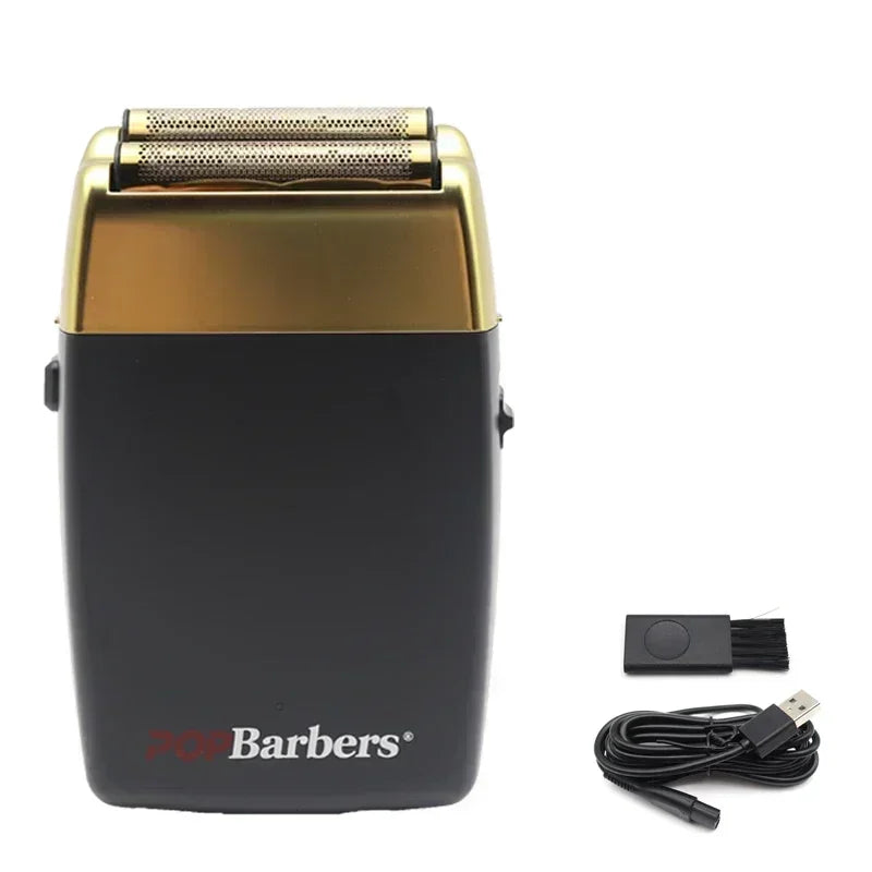 11000 RPM POP Barbers P620 Professional Electric Men's Beard Trimmer Double Foil Shaver Electric Shaver USB Hair Cutting Machine