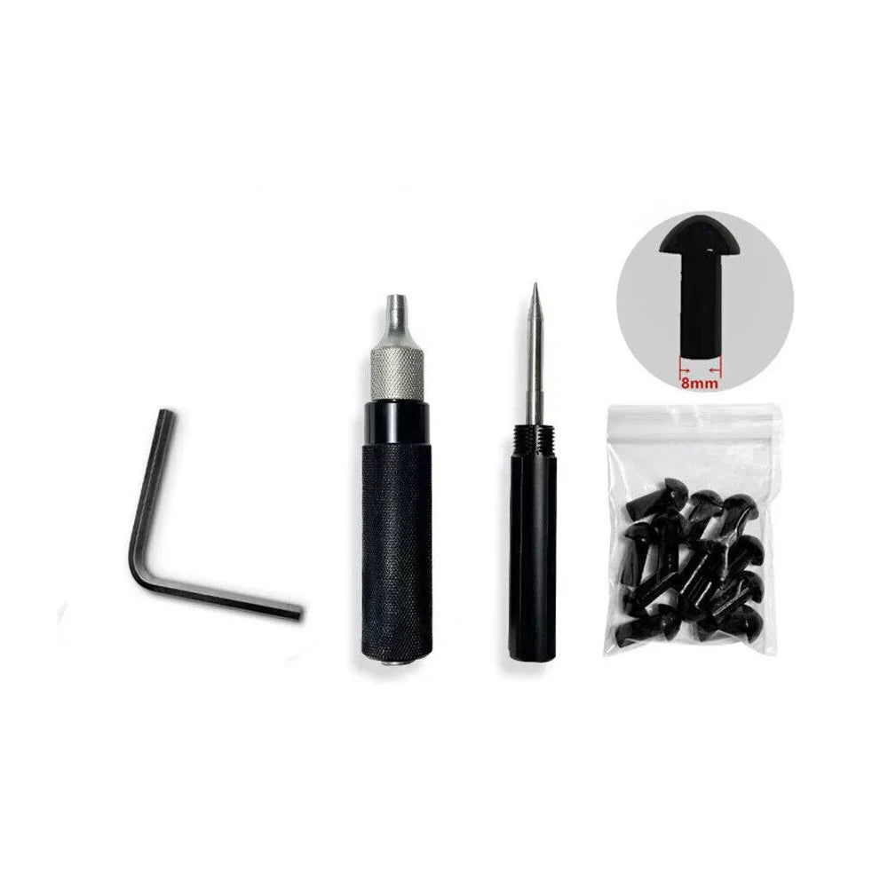17PCS Outer Tire Puncture Repair Kit Mushroom Plug Tool Motorcycle Scooter Bike Car Motorcycle Tire Repair Plug Tool
