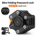 WEST BIKING Bicycle Folding Lock 4 Code Digits Anti-theft Lock Portable E-Bike Scooter Password Foldable Lock Cycling Accessorie
