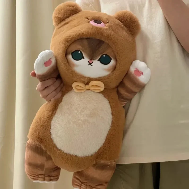 Cat long plush doll polyester fiber, dinosaur/bear/cow styles, 30cm or 50cm
