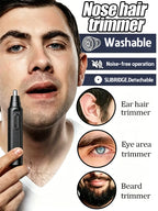 Nose & Ear Hair Trimmer Facial Hair Remover, Washable Portable, 1pc
