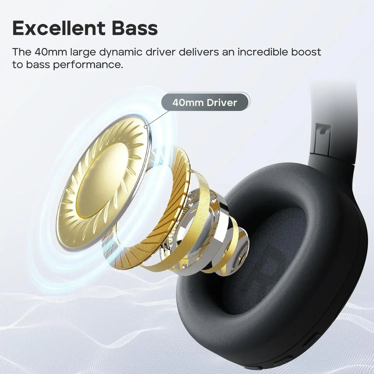 Tribit QuietPlus 81 ANC Headphones, XBass, 110H Playtime, Bluetooth 6.0, 6 Custom EQ, Foldable Bluetooth Headset for Home/Travel