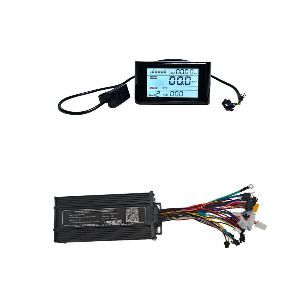 48V-72V 45A 3-mode Sine Wave ebike Controller with/without Display for 1000W-2880W Motor