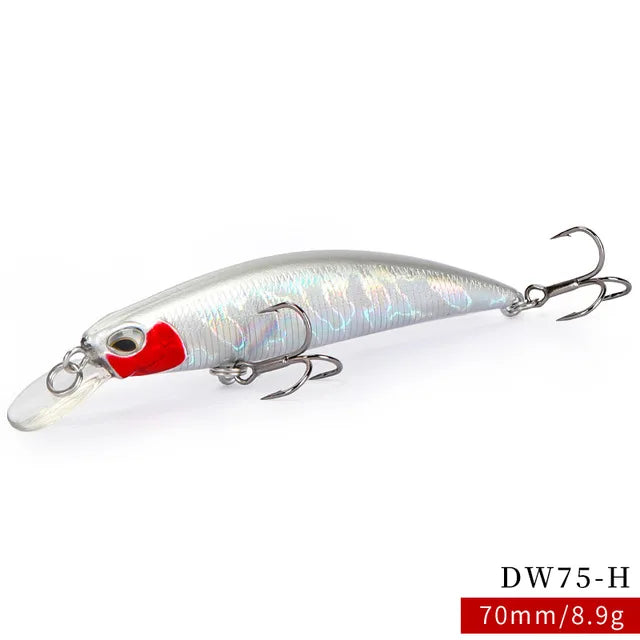 TSURINOYA 6pcs DW75 Sinking Jerkbait Fishing Lure 70mm 8.9g Minnow Hard Lure With Hook ABS Plastic Isca Artificial Leurre