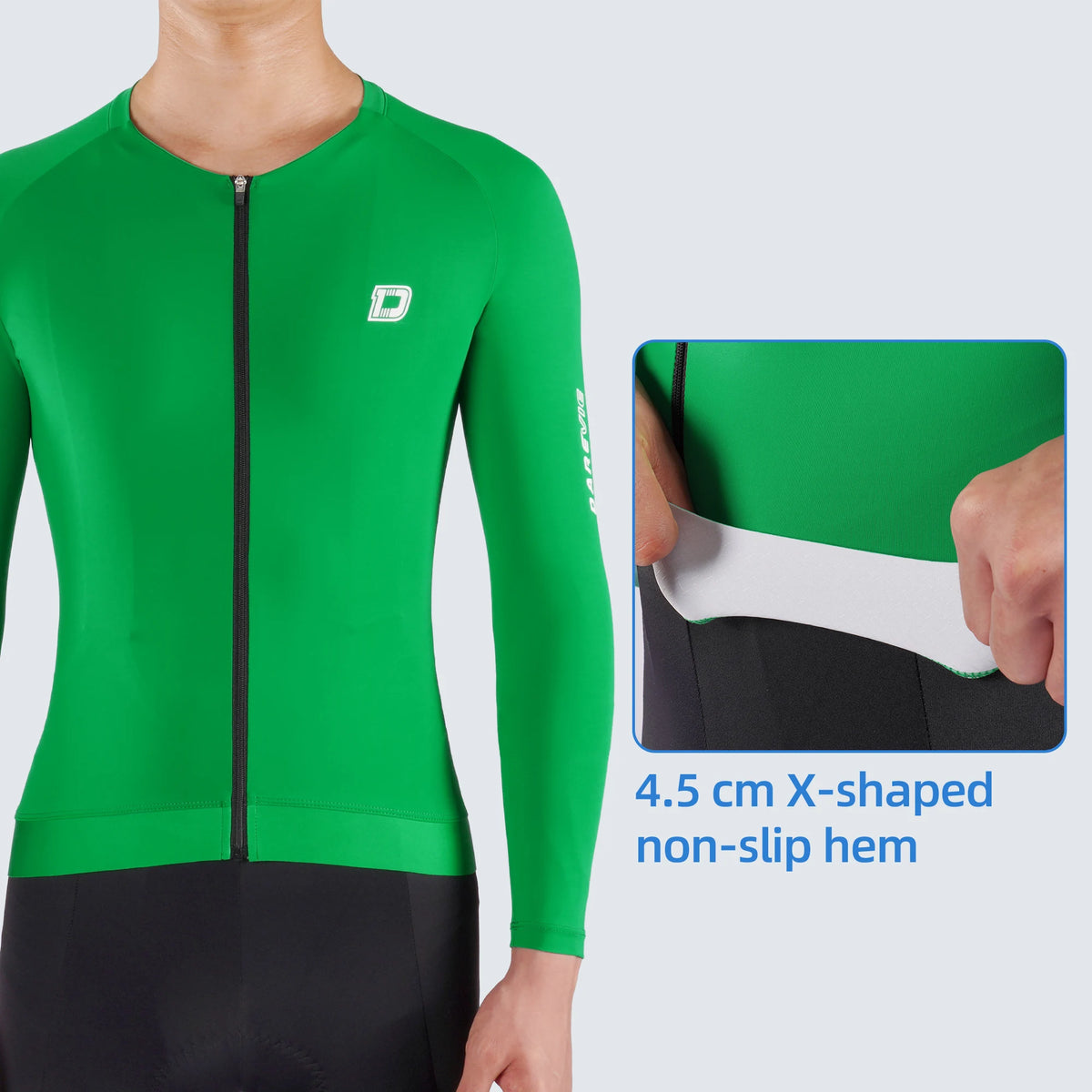 DAREVIE Men's Cycling Jersey DVJ278 Moisture Wicking Anti-Slip Hem, Black/Green/Grey/Red