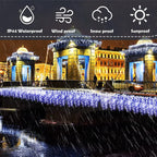 Led Icicle String Lights 4m Street Garland On The House 8 Modes Christmas Lights Outdoor For New Year Christmas Decoration