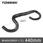 TOSEEK Full Carbon Fiber Handlebar 380/400/420/440mm Bent Bar Black Matte Finish Road Bike Carbon Handlebar Bicycle Parts