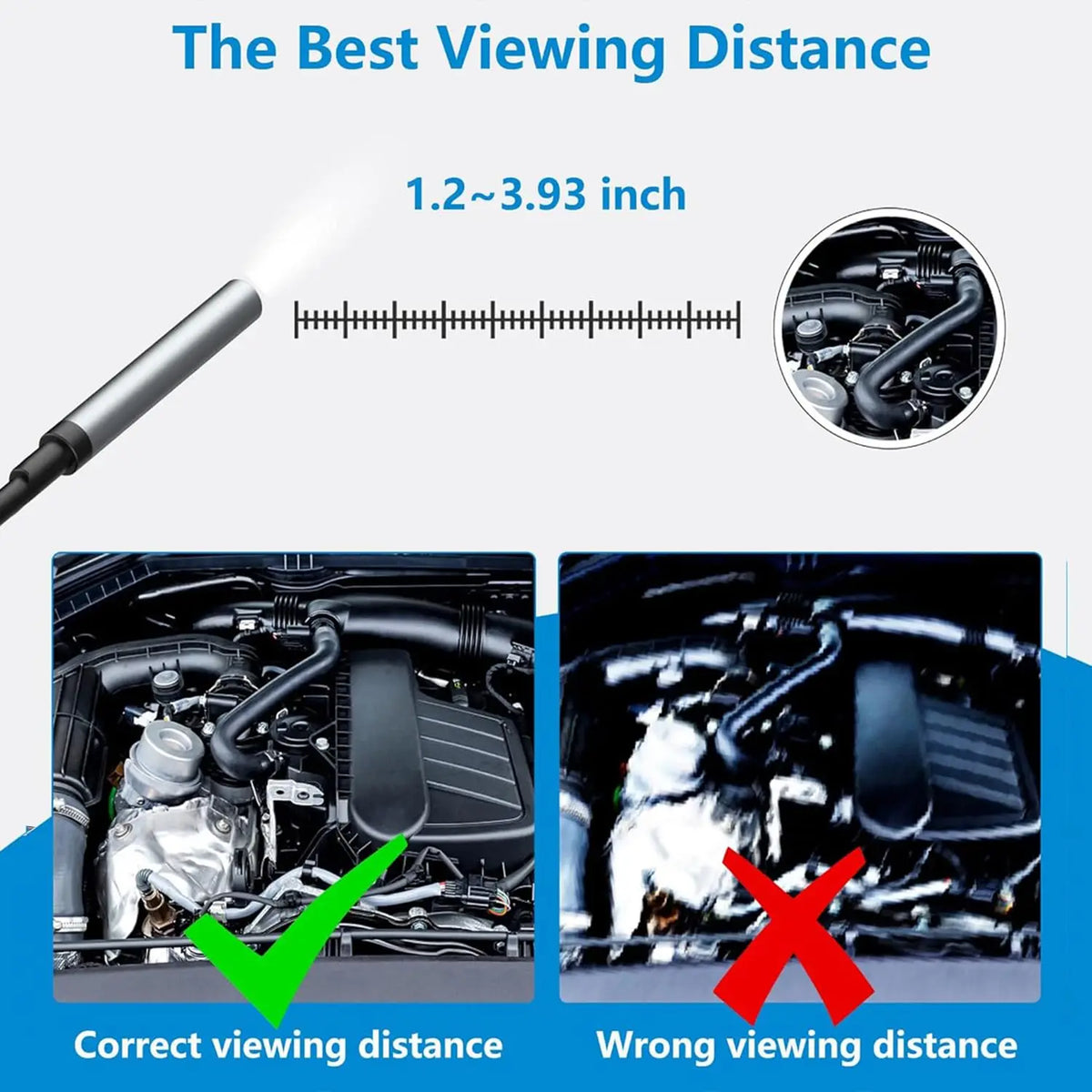 iOS Endoscope Inspection Camera 960P HD Borescope, Hard/Soft Cable 1m-10m
