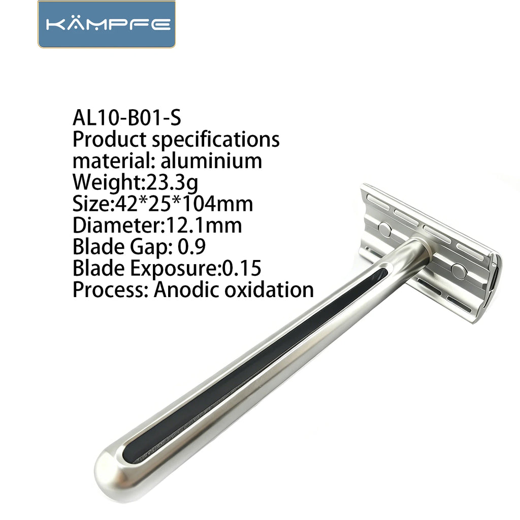 KAMPFE Men's Traditional Safety Razor Double Edge Aluminum Shaving Lightweight Razor for Wet Shaving Father's Day Gift