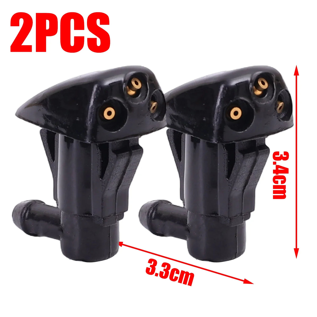 2/1Pcs Car Windshield Wiper Washer Spray Nozzle Fits Most Car Models Car 3 Holes Windshield Washer Nozzle Wiper Water Spray Jet