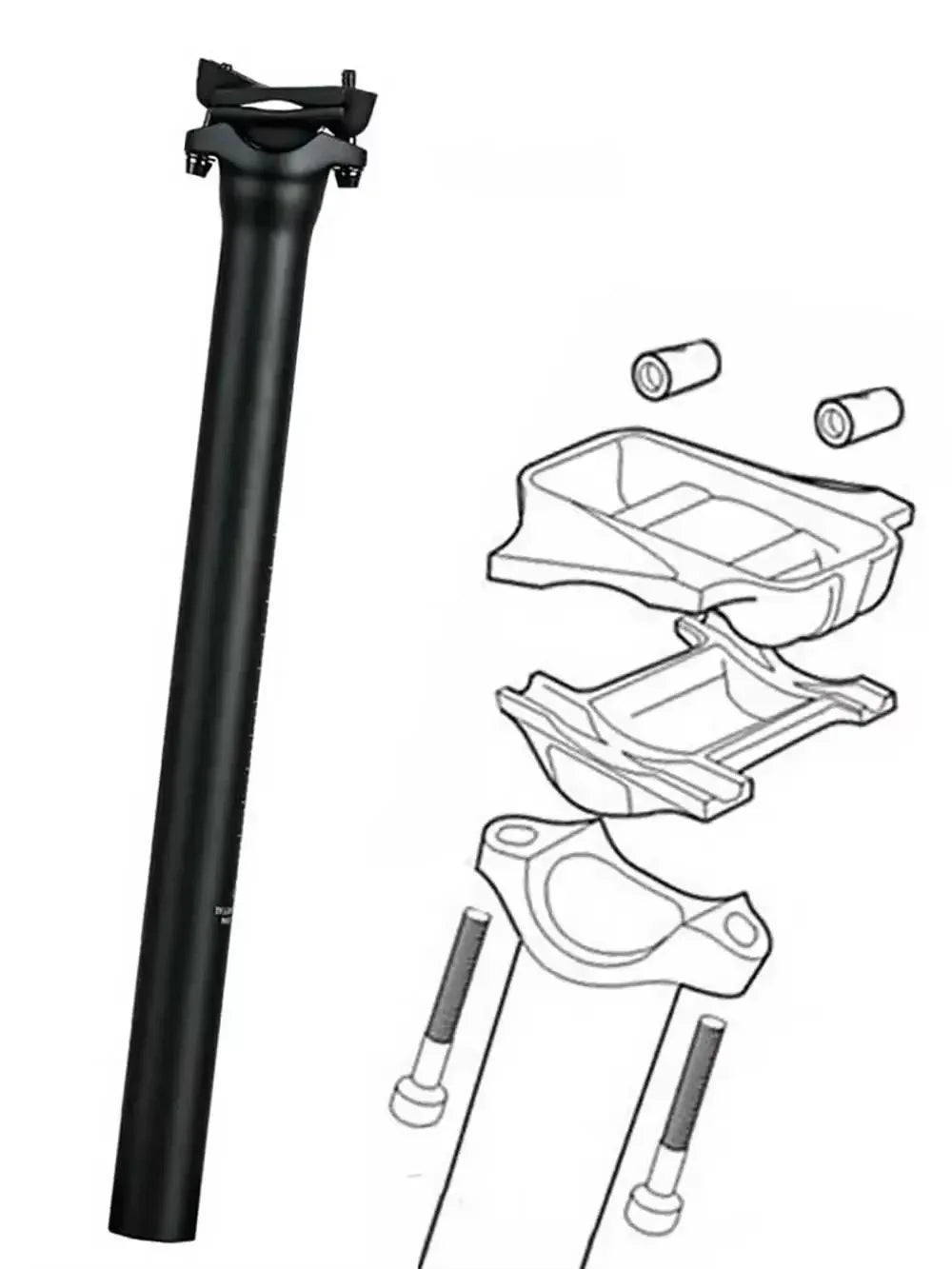 ELITA ONE Bicycle Seat Post Carbon Light 25.4/27.2/30.9/31.6mm MTB/Road Bike Seatpost 300/350/400mm