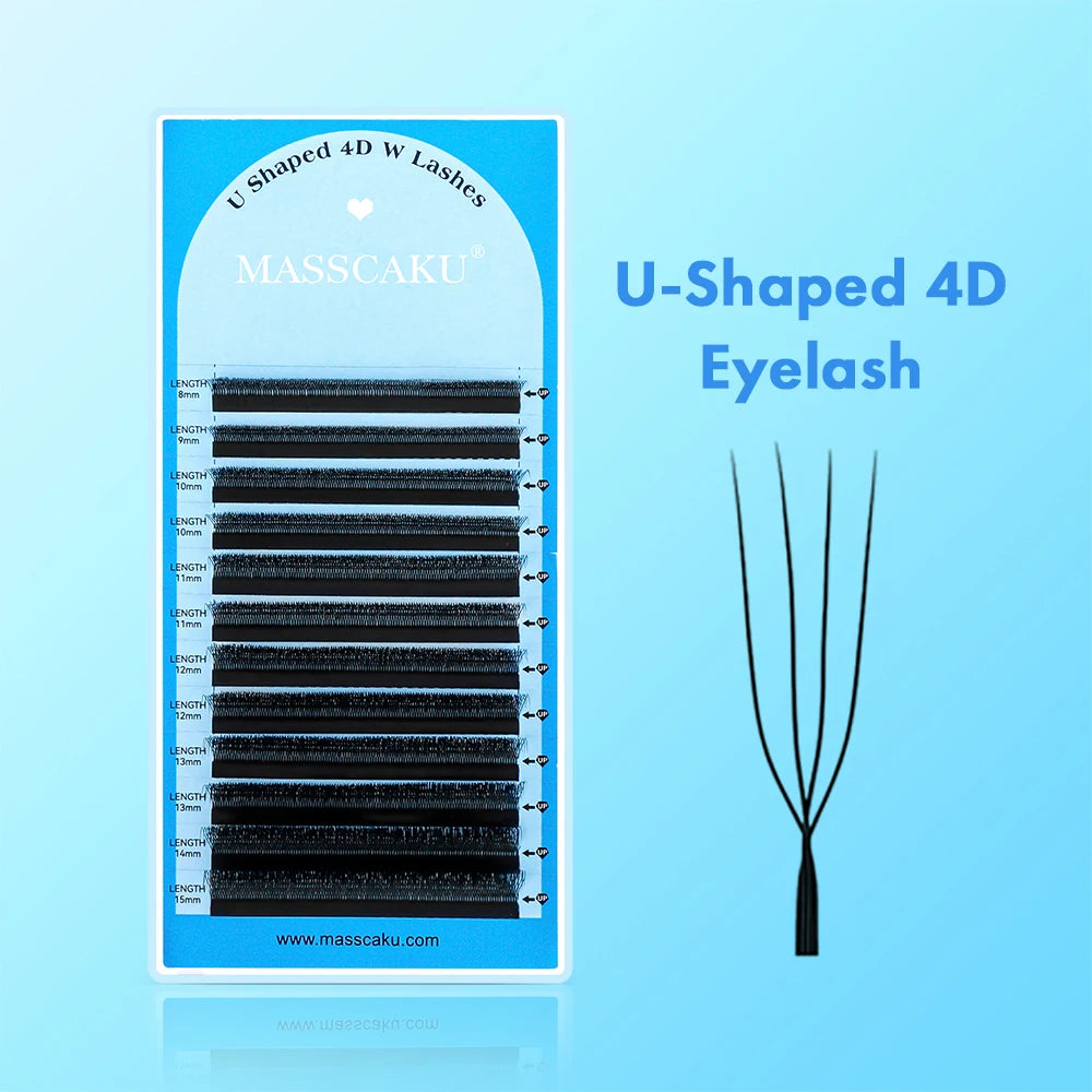 New Arrival 5cases/lot U Style 3D 4D 5D Eyelash Extensions C D Curl Denser Slender Cilios U-Shaped Pestañas Postizas by MASSCAKU