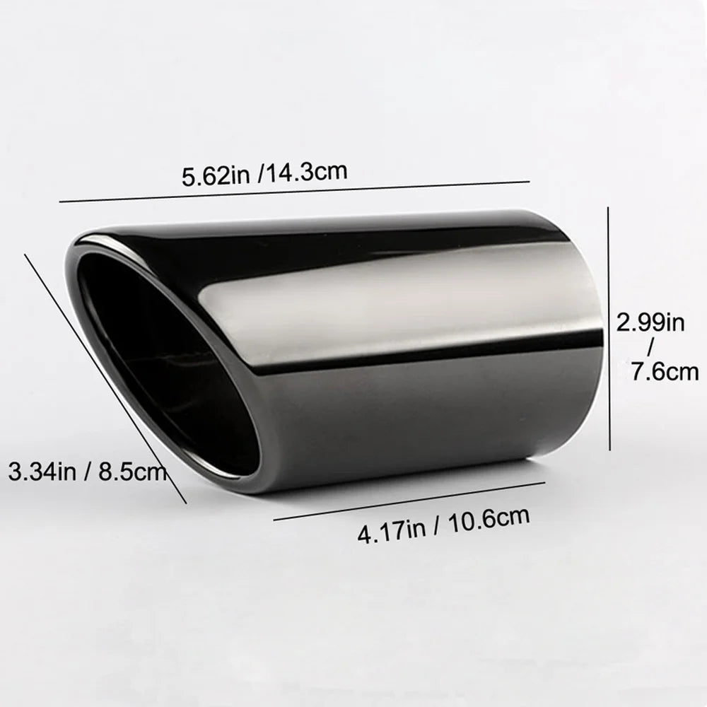2pcs Stainless Steel Exhaust Muffler Tip Covers 7-9.5cm Black/Silver/Blue for Audi/VW