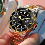 Men's Quartz Watch Classic Stainless Steel Strap Casual Business Style 40mm Black Gold Dial 3Bar Waterproof Series Watches reloj